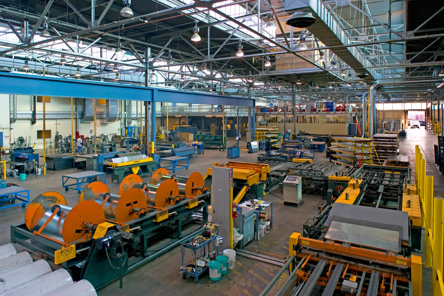 A factory with many machines and equipment in it